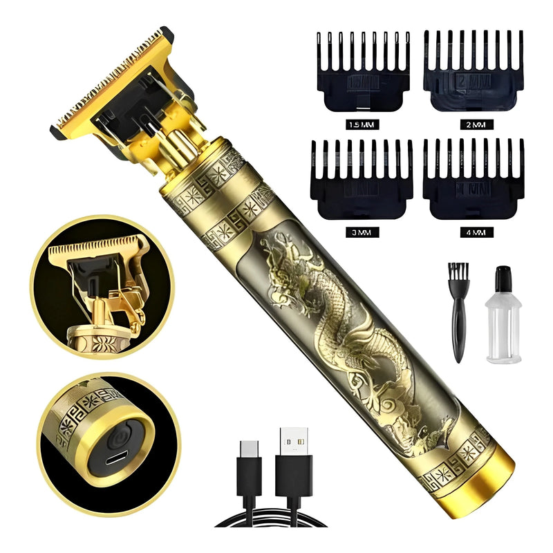 Máquina de Cortar Cabelo/Barba Eletrica Dragão Dourado